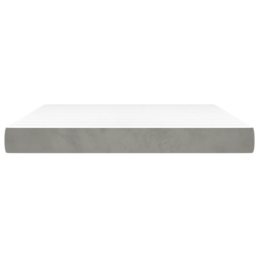 Pocketveringmatras 180X200X20 Cm Fluweel Lichtgrijs