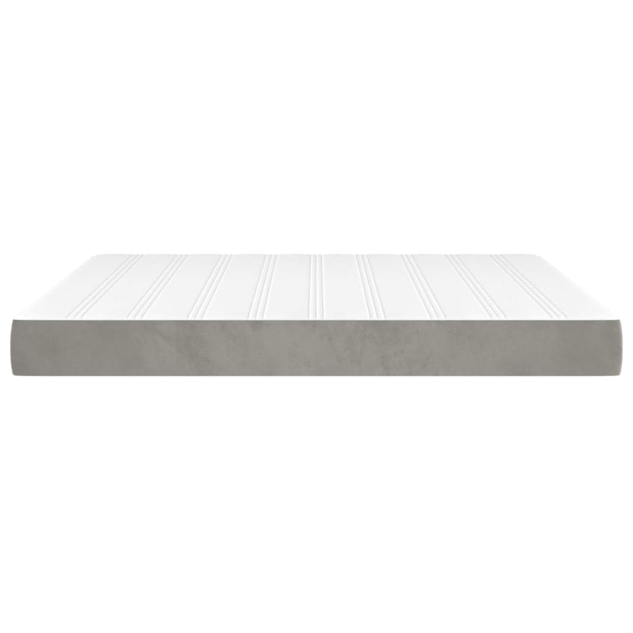 Pocketveringmatras 180X200X20 Cm Fluweel Lichtgrijs
