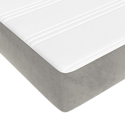 Pocketveringmatras 180X200X20 Cm Fluweel Lichtgrijs
