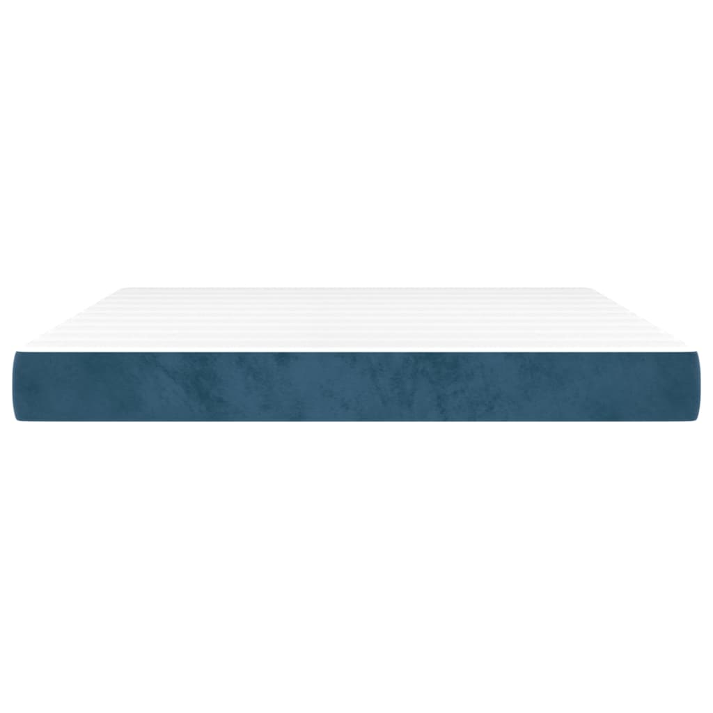 Pocketveringmatras 180X200X20 Cm Fluweel Donkerblauw