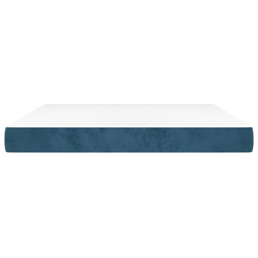 Pocketveringmatras 180X200X20 Cm Fluweel Donkerblauw