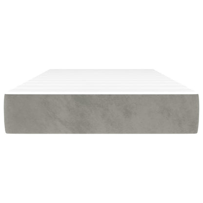 Pocketveringmatras medium twin 100x190x20 cm fluweel lichtgrijs