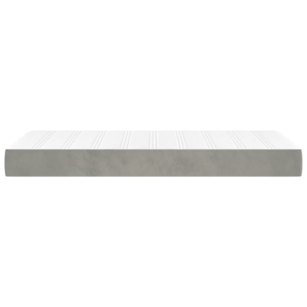 Pocketveringmatras medium twin 100x190x20 cm fluweel lichtgrijs