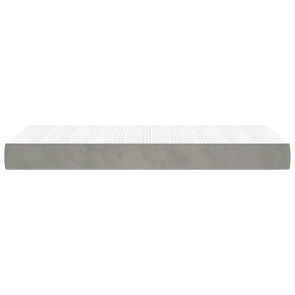 Pocketveringmatras medium twin 100x190x20 cm fluweel lichtgrijs