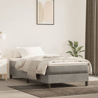 Pocketveringmatras medium twin 100x190x20 cm fluweel lichtgrijs