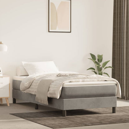 Pocketveringmatras medium twin 100x190x20 cm fluweel lichtgrijs