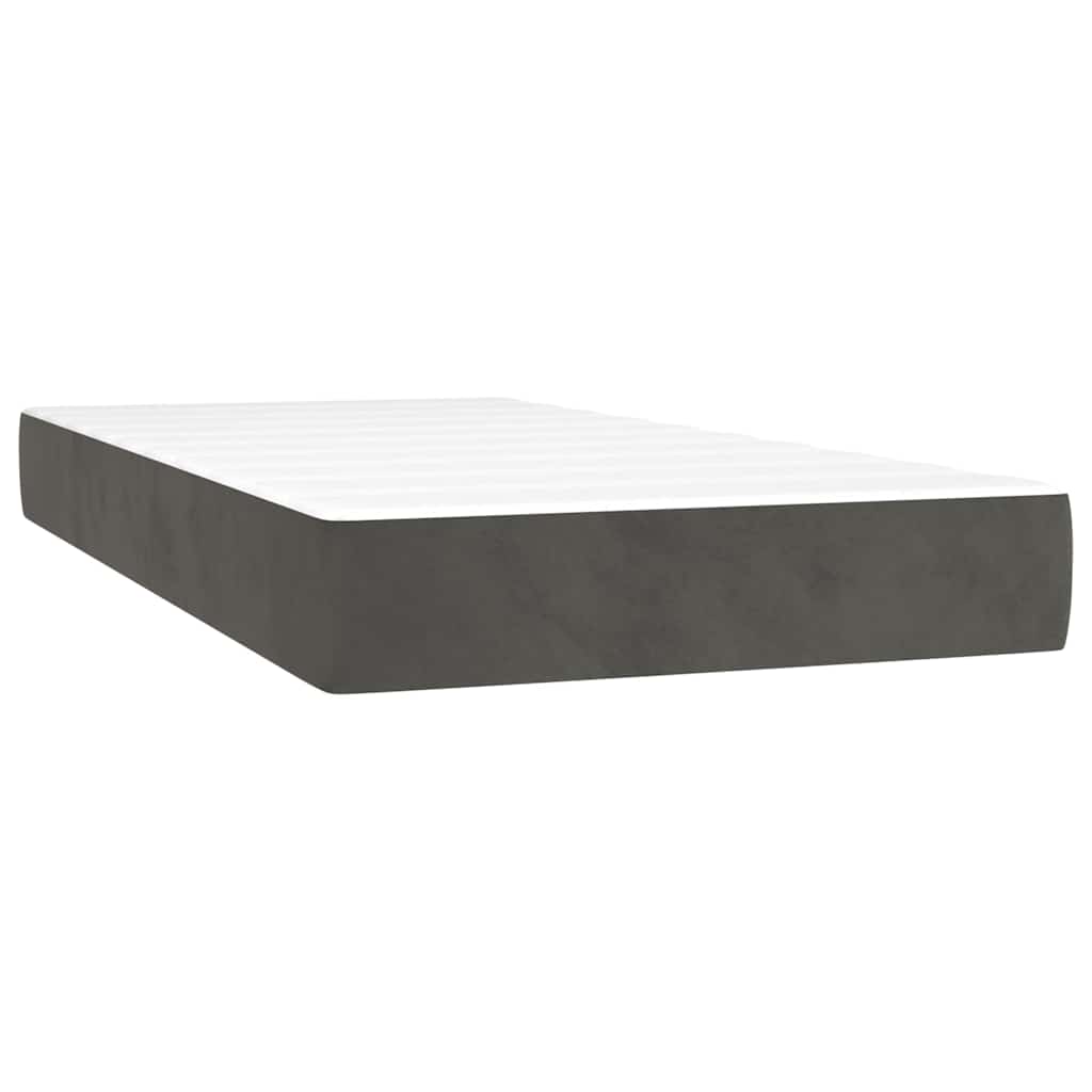 Pocketveringmatras medium twin 100x190x20 cm fluweel donkergrijs