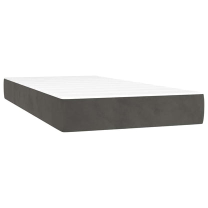 Pocketveringmatras medium twin 100x190x20 cm fluweel donkergrijs