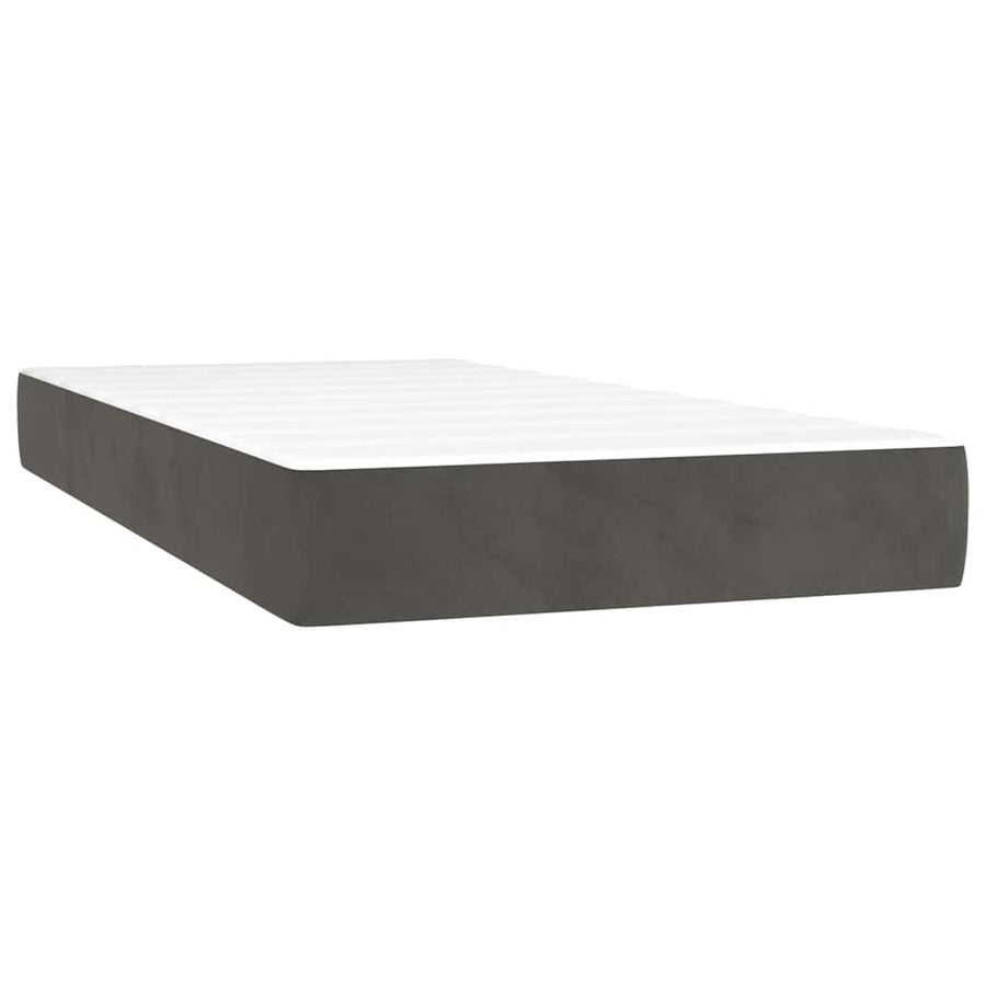 Pocketveringmatras medium twin 100x190x20 cm fluweel donkergrijs