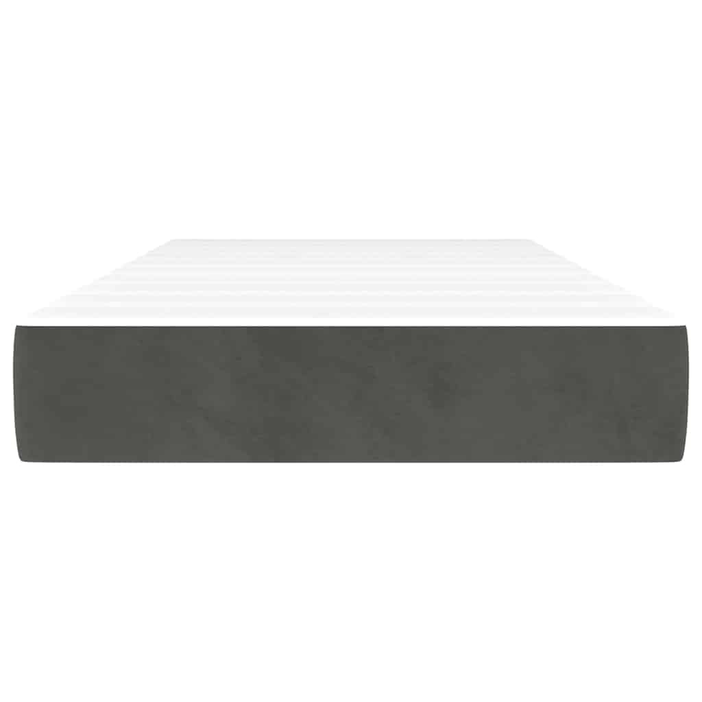 Pocketveringmatras medium twin 100x190x20 cm fluweel donkergrijs