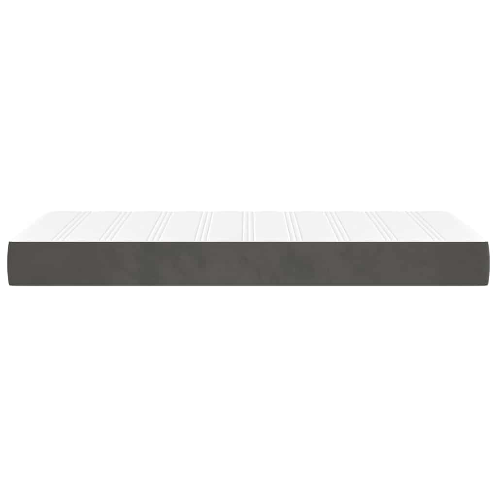 Pocketveringmatras medium twin 100x190x20 cm fluweel donkergrijs