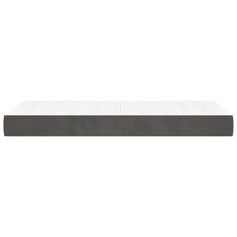 Pocketveringmatras medium twin 100x190x20 cm fluweel donkergrijs