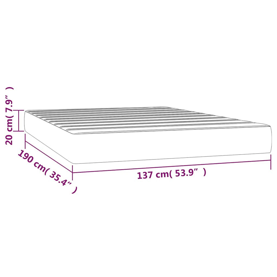 Pocketveringmatras medium full 137x190x20 cm stof lichtgrijs