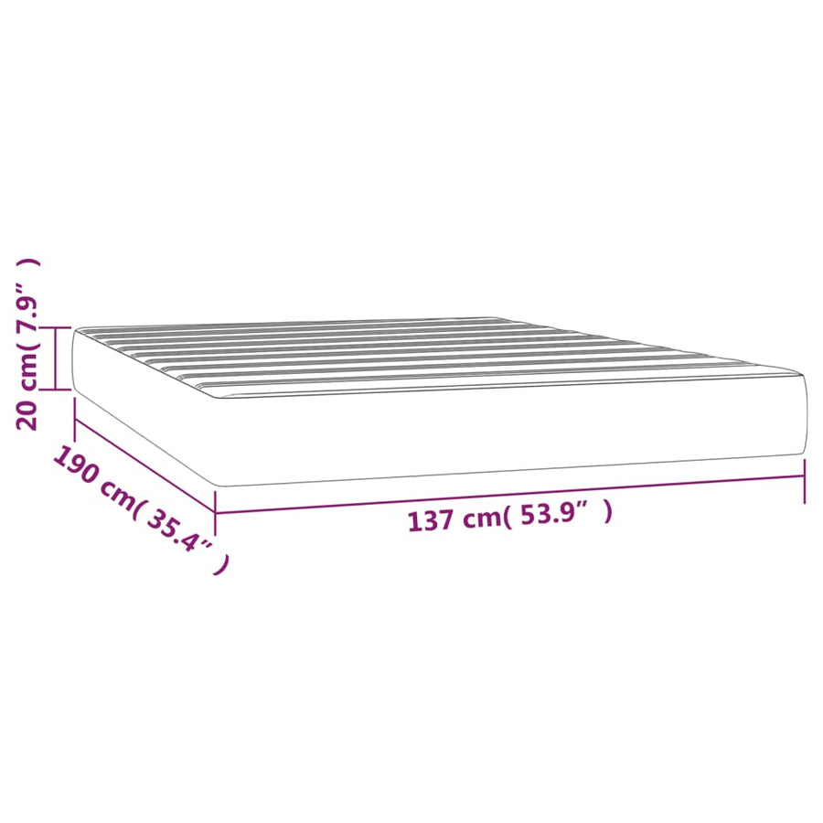 Pocketveringmatras medium full 137x190x20 cm kunstleer zwart