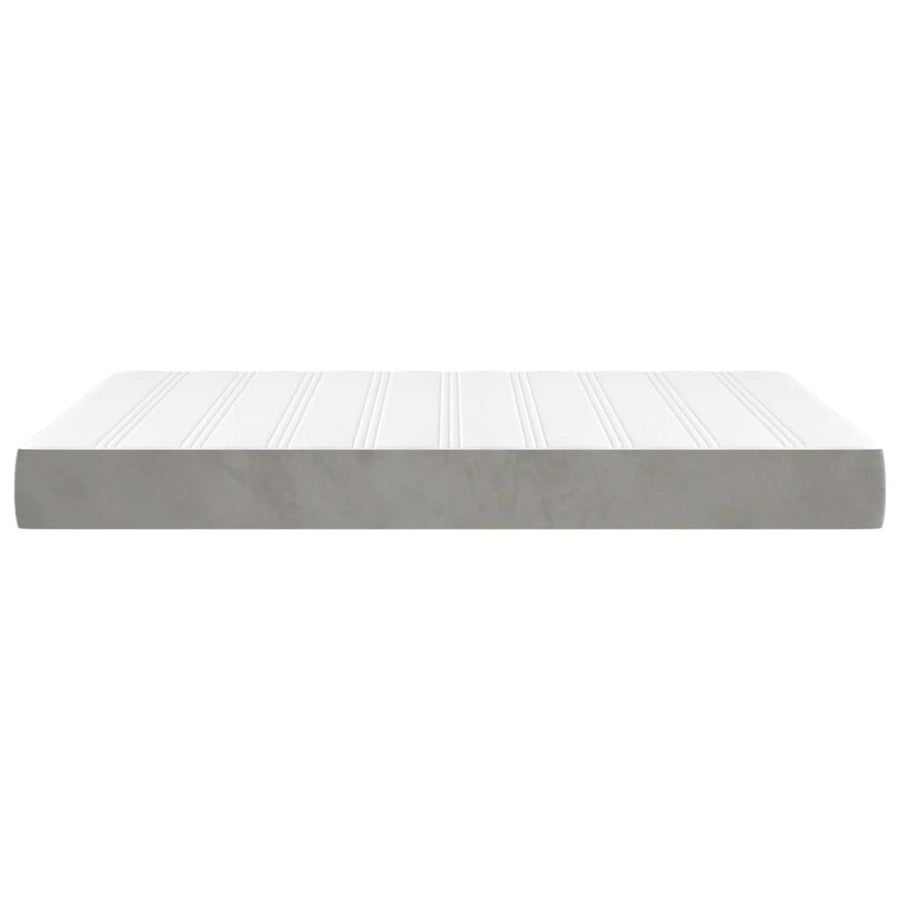 Pocketveringmatras medium full 137x190x20 cm fluweel lichtgrijs