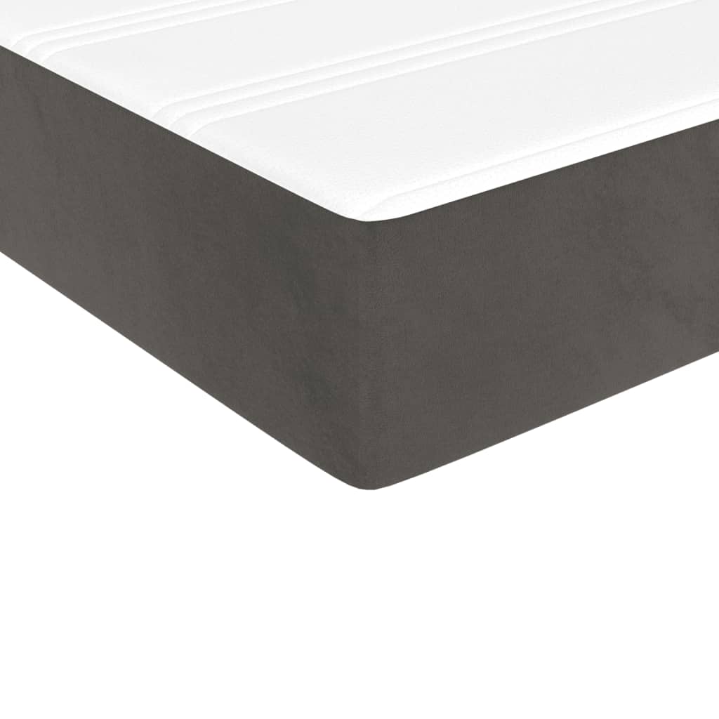 Pocketveringmatras medium full 137x190x20 cm fluweel donkergrijs
