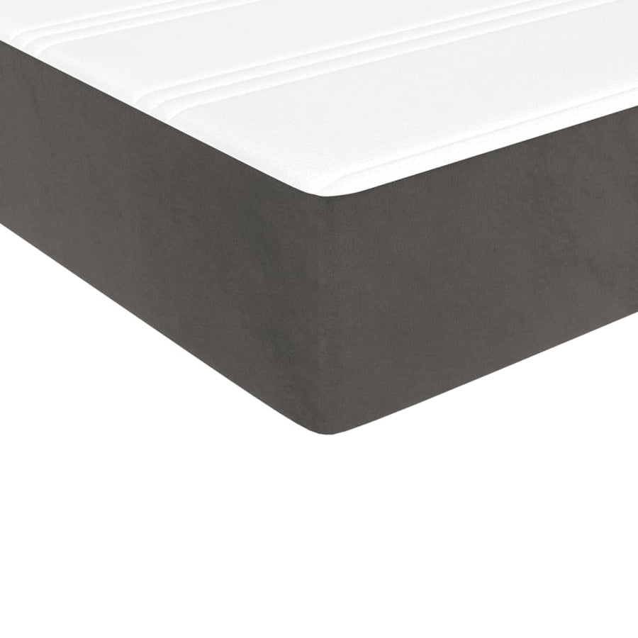 Pocketveringmatras medium full 137x190x20 cm fluweel donkergrijs