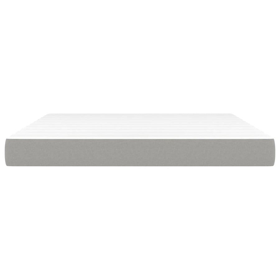 Pocketveringmatras medium queen 152x203x20 cm stof lichtgrijs