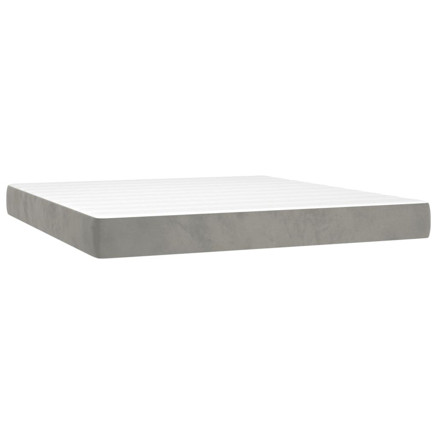 Pocketveringmatras medium queen 152x203x20 cm fluweel lichtgrijs