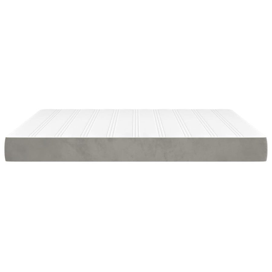 Pocketveringmatras medium queen 152x203x20 cm fluweel lichtgrijs