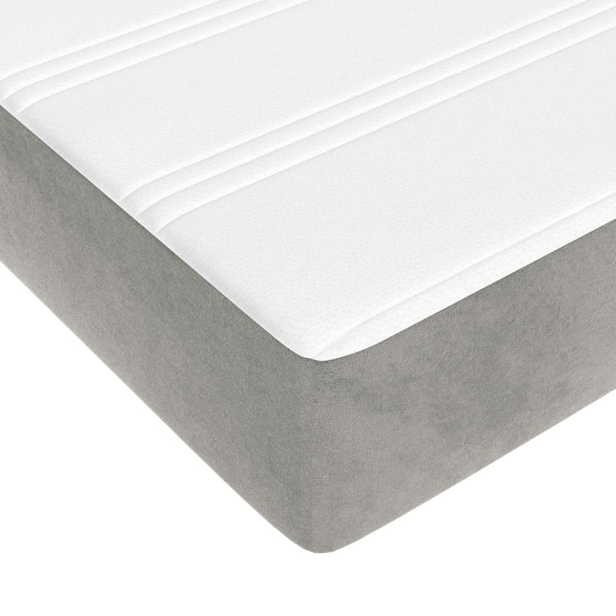 Pocketveringmatras medium queen 152x203x20 cm fluweel lichtgrijs