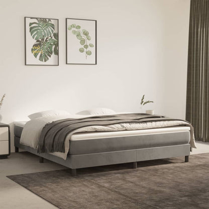 Pocketveringmatras medium queen 152x203x20 cm fluweel lichtgrijs