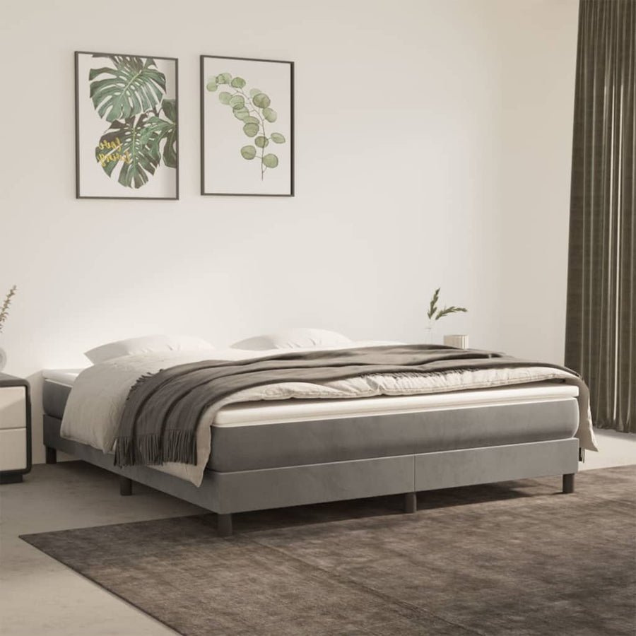 Pocketveringmatras medium queen 152x203x20 cm fluweel lichtgrijs