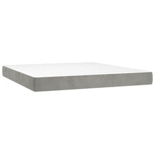 Pocketveringmatras medium king 193x203x20 cm fluweel lichtgrijs