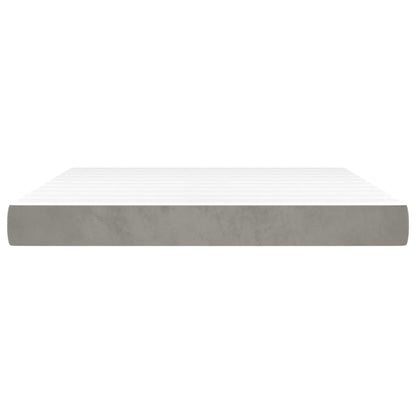 Pocketveringmatras medium king 193x203x20 cm fluweel lichtgrijs