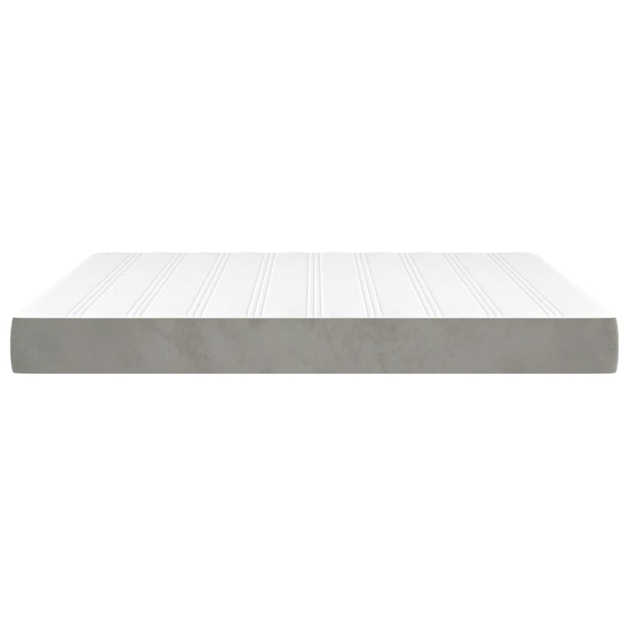 Pocketveringmatras medium king 193x203x20 cm fluweel lichtgrijs