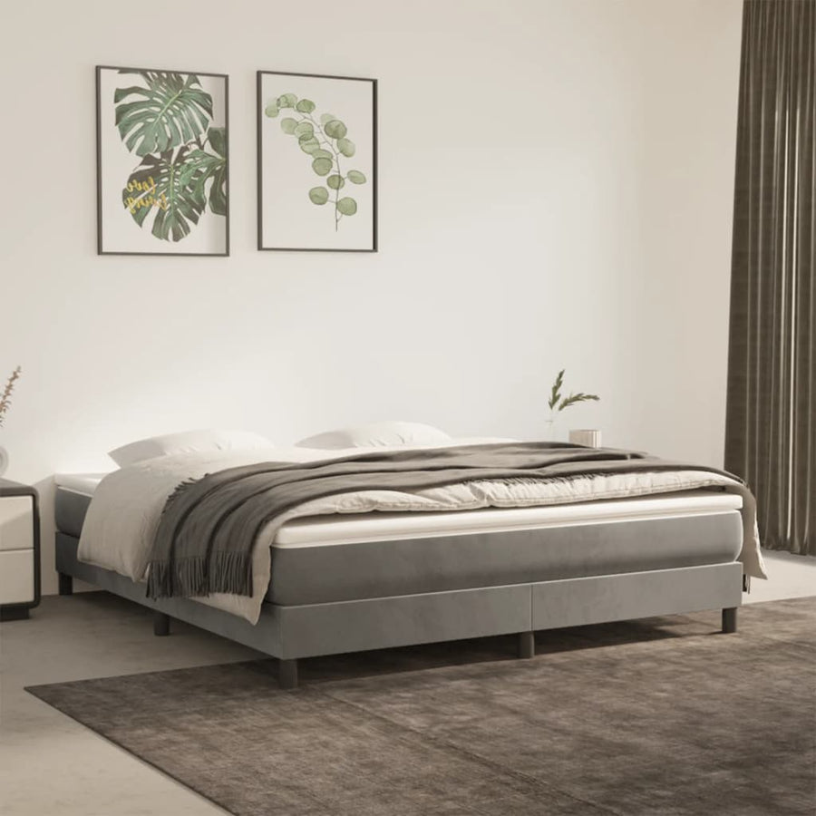 Pocketveringmatras medium king 193x203x20 cm fluweel lichtgrijs