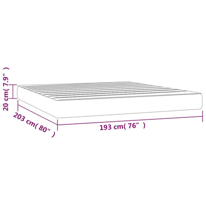 Pocketveringmatras medium king 193x203x20 cm fluweel donkergrijs
