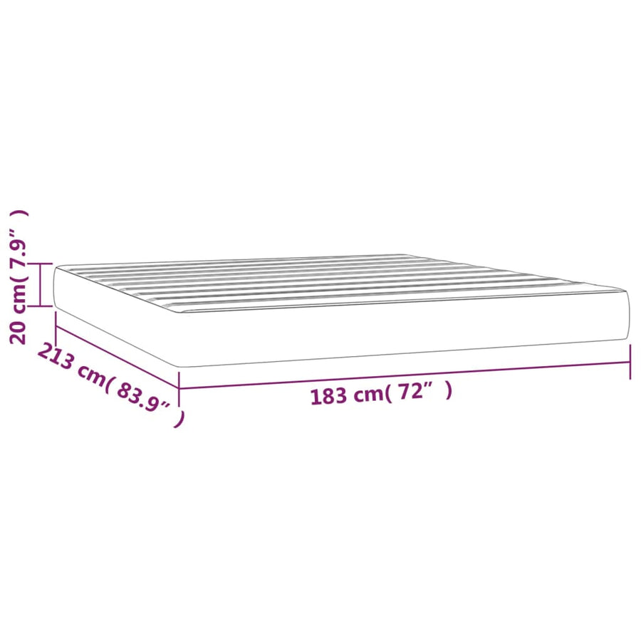 Pocketveermatras medium california king 183x213x20 cm donkergrijs
