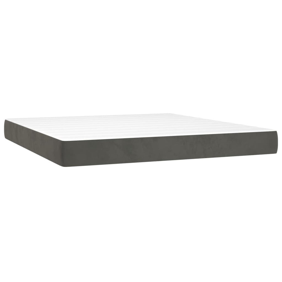 Pocketveringmatras medium california king 183x213x20 cm fluweel grijs