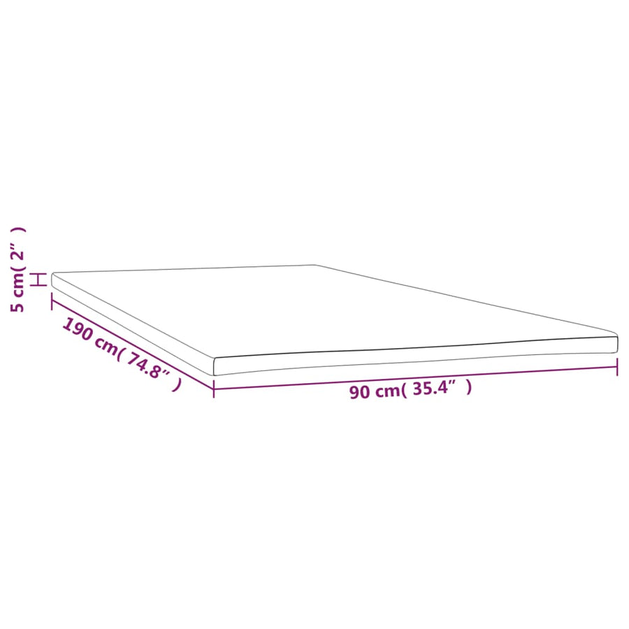 Dekmatras 90x190x5 cm 90 x 190 cm