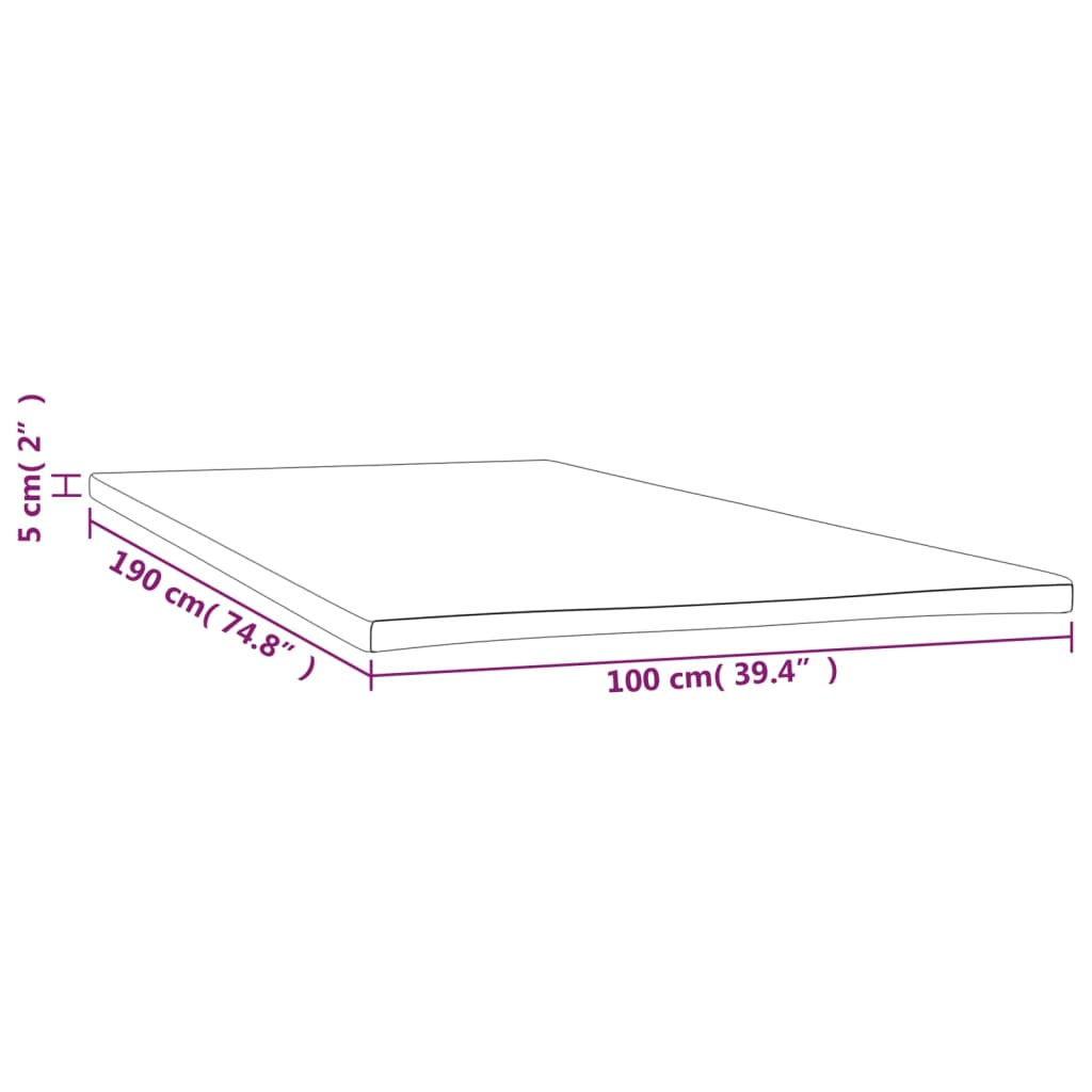 Topmatras twin 100x190x5 cm