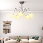 Ceiling lamp with glass spheres round 5xG9