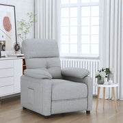 Fauteuil verstelbaar stof lichtgrijs 73x90x100 cm