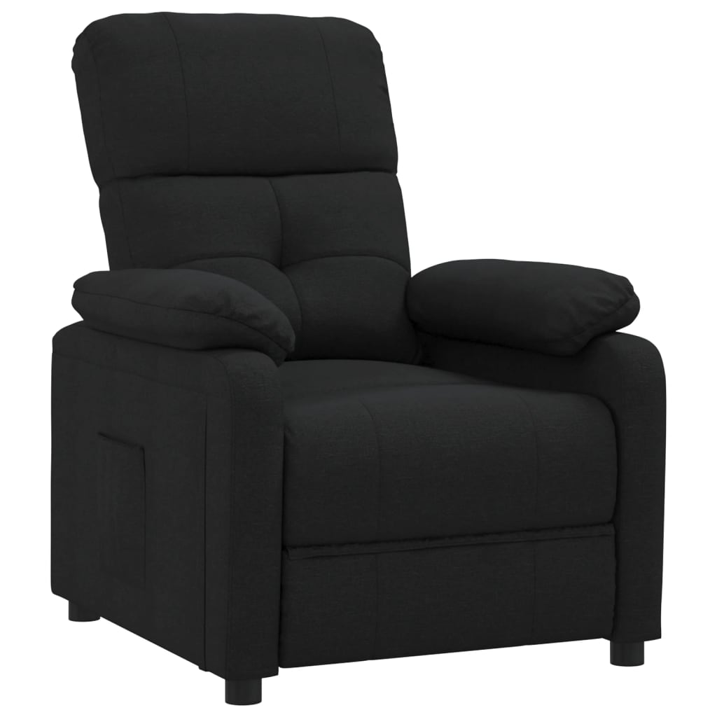 Fauteuil verstelbaar stof zwart