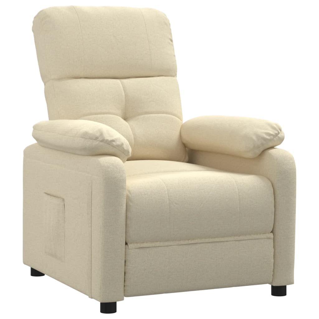 Fauteuil verstelbaar stof crèmekleurig