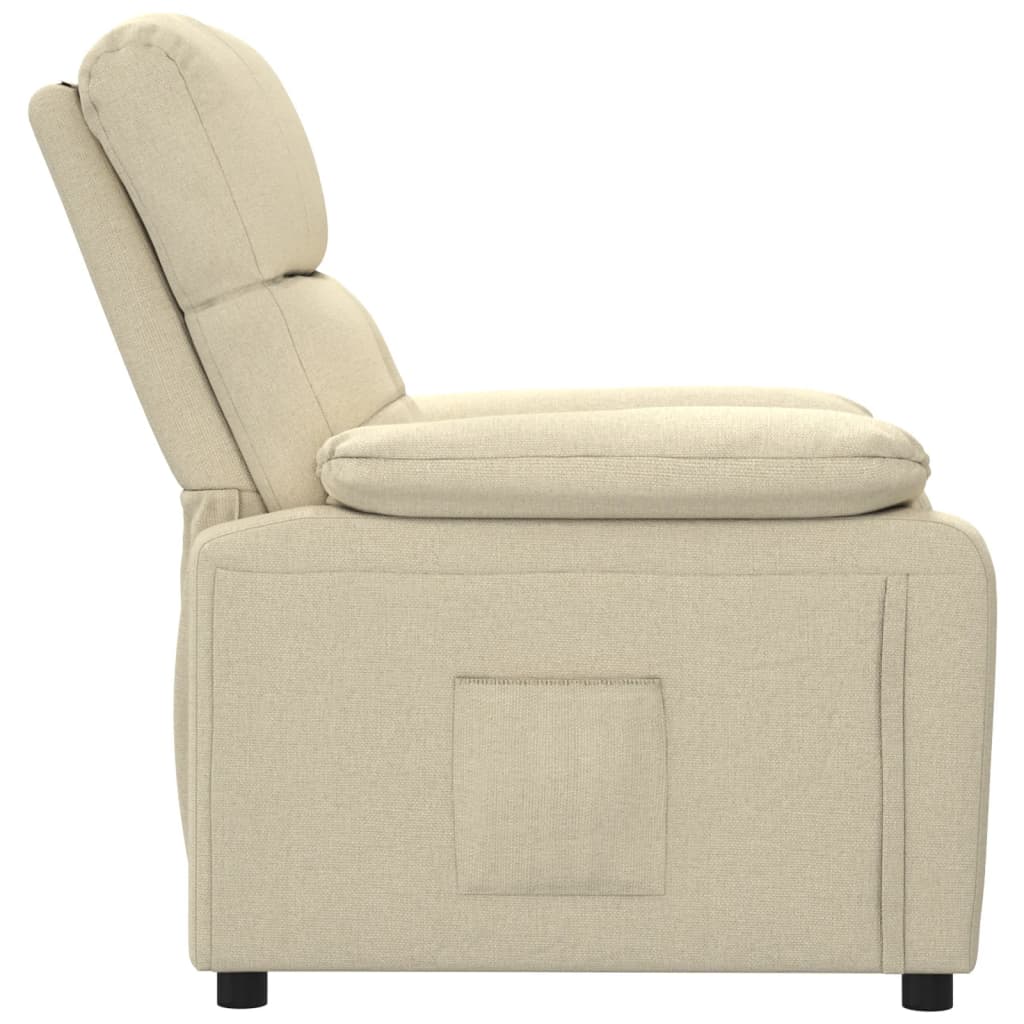 Fauteuil verstelbaar stof crèmekleurig