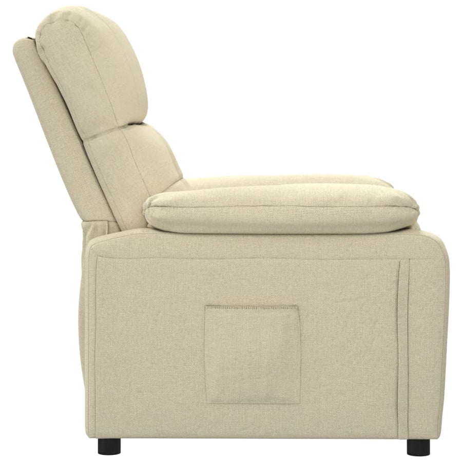 Fauteuil verstelbaar stof crèmekleurig