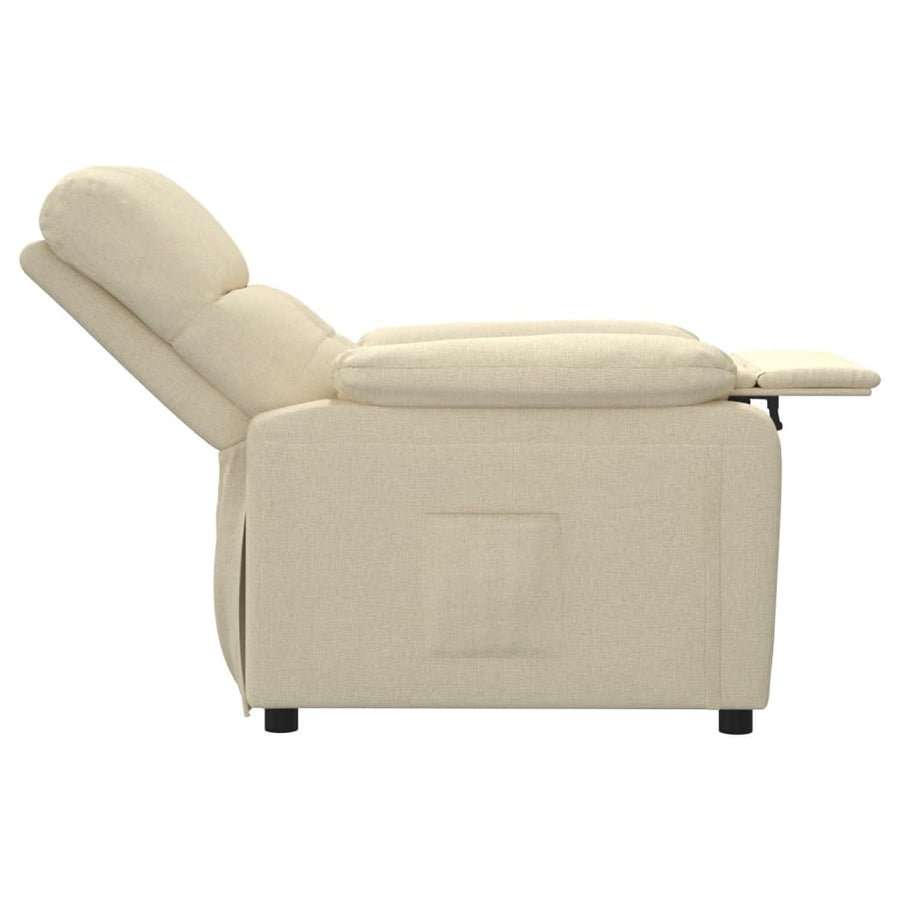 Fauteuil verstelbaar stof crèmekleurig