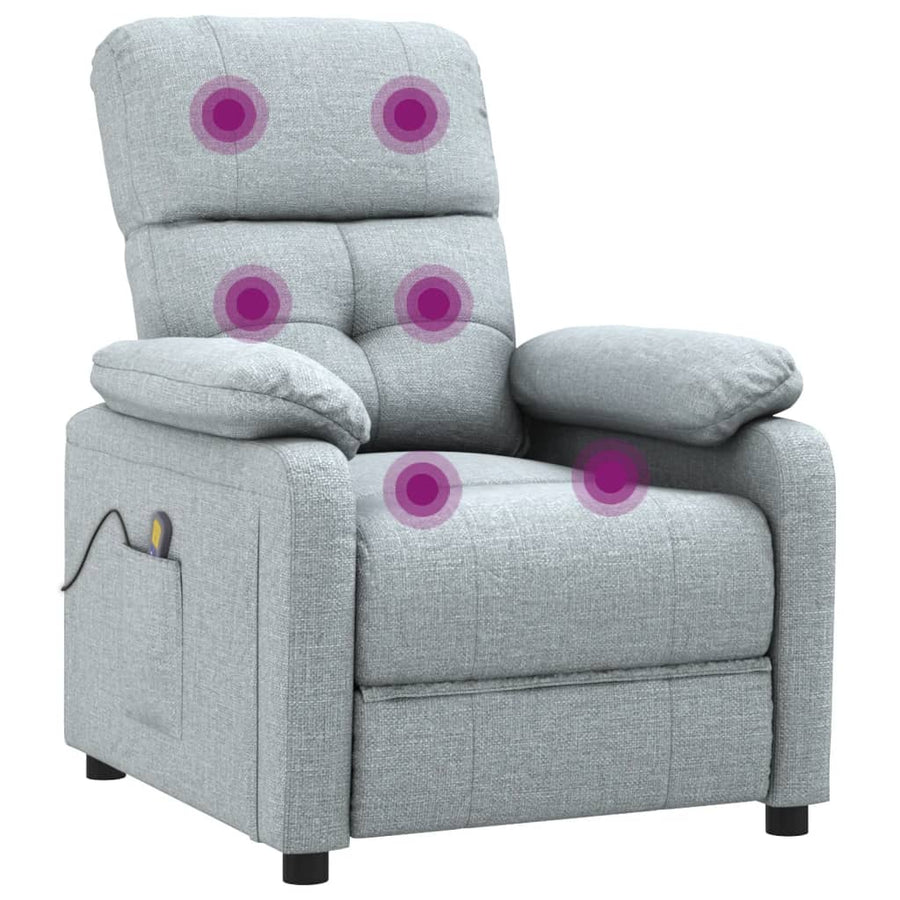 Massagestoel stof lichtgrijs