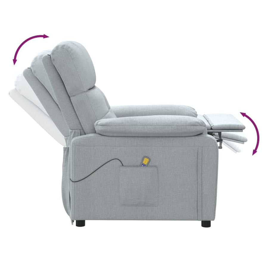 Massagestoel stof lichtgrijs
