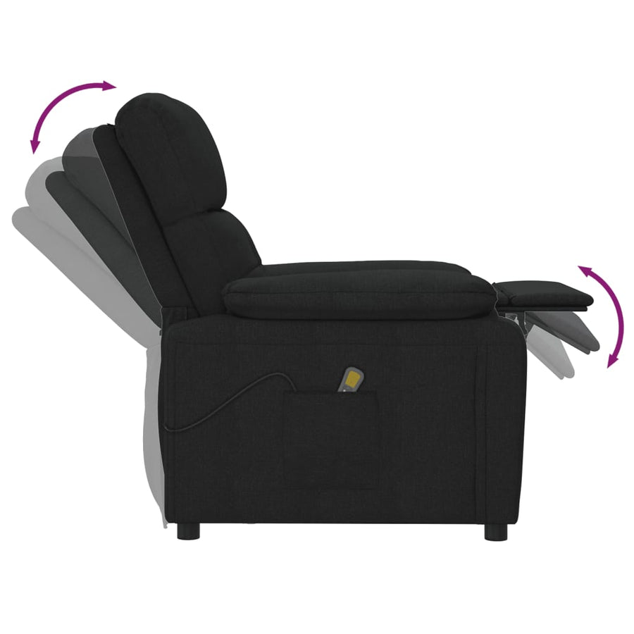 Massagestoel stof zwart