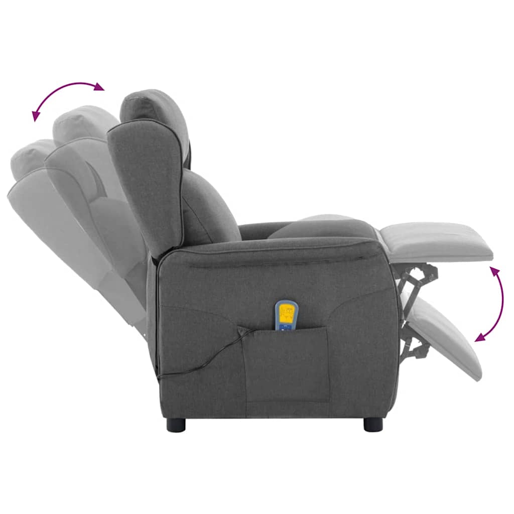Massagestoel Met Kussen 93.5 X 67.5 X 101.5 Cm Stof Lichtgrijs