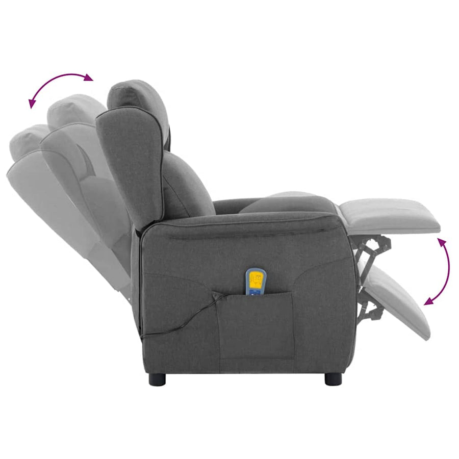 Massagestoel Met Kussen 93.5 X 67.5 X 101.5 Cm Stof Lichtgrijs