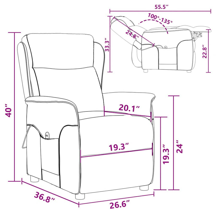 Massagestoel Met Kussen 93.5 X 67.5 X 101.5 Cm Stof Lichtgrijs