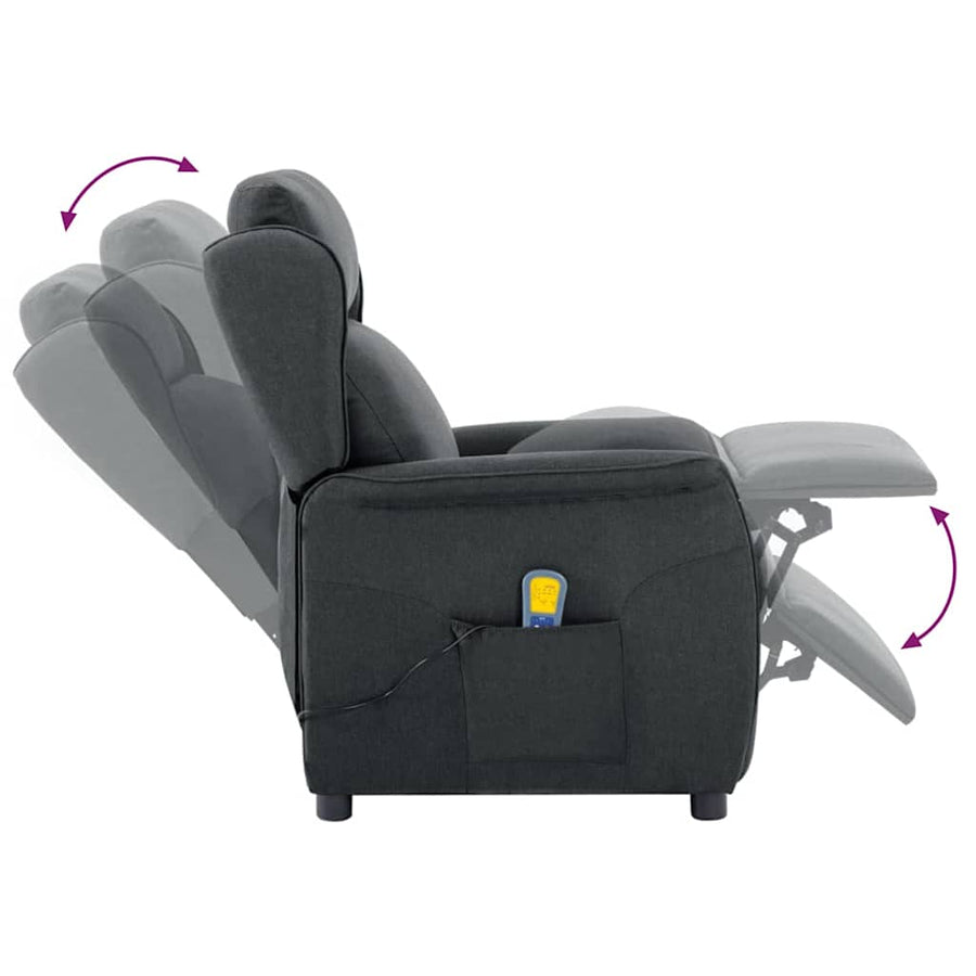 Massagestoel Met Kussen 93.5 X 67.5 X 101.5 Cm Stof Donkergrijs